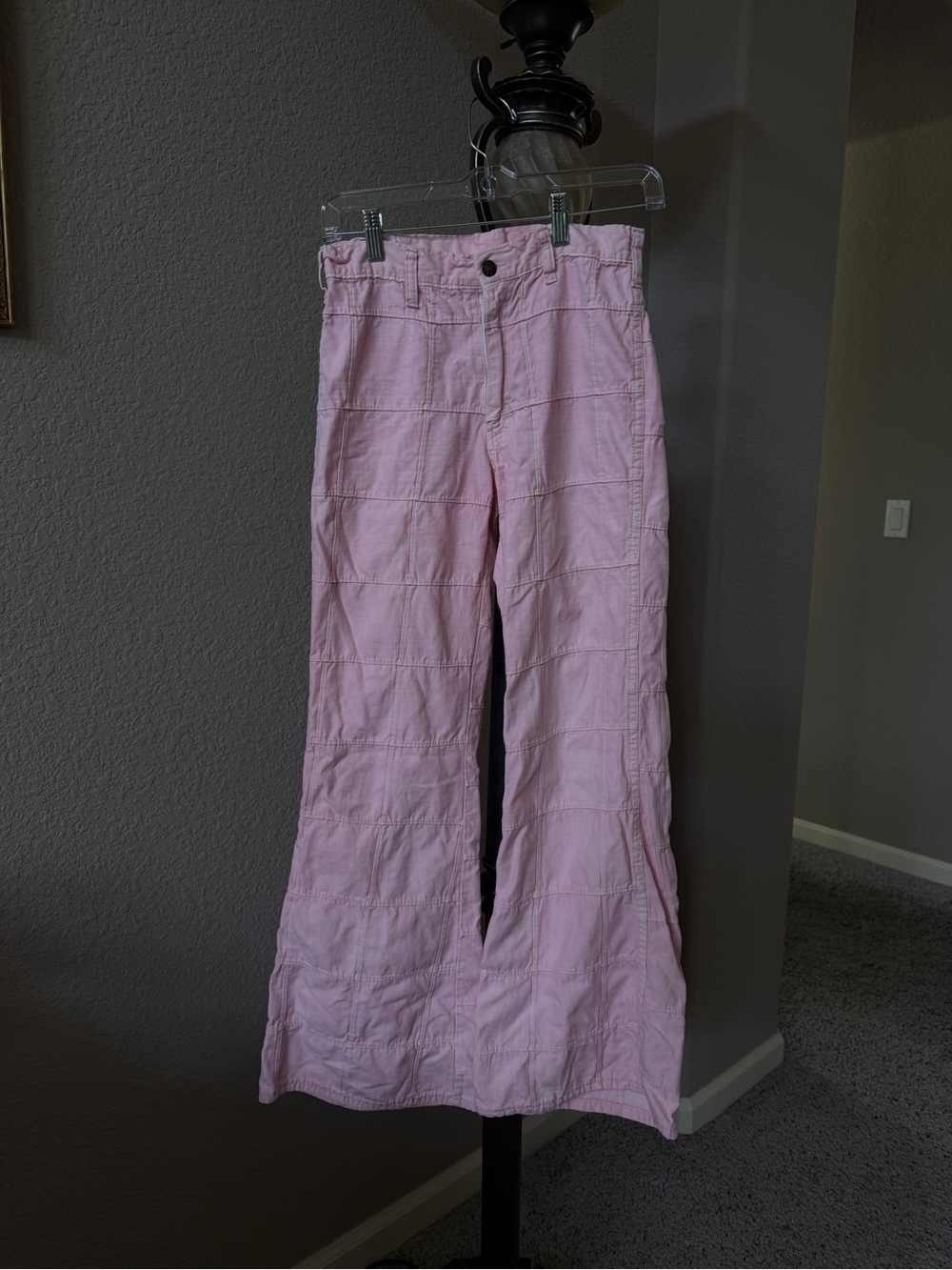 Vintage Jean Machine - Patchwork Light Pink Jeans with Elastic Waist